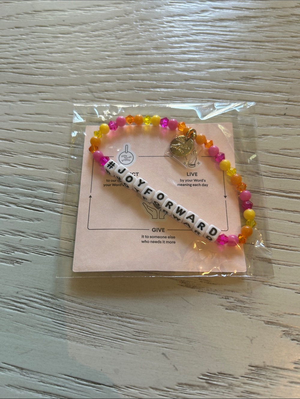 Little Words Project Beaded Kids Bracelet - Pink, Yellow & Orange #JOYFORWARD